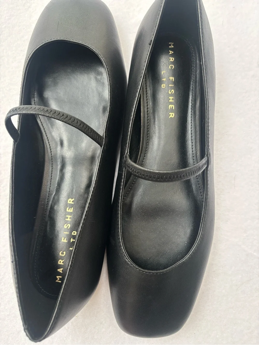 Marc Fisher Black Leather Mary Jane Ballet Flats - Picture 4 of 8